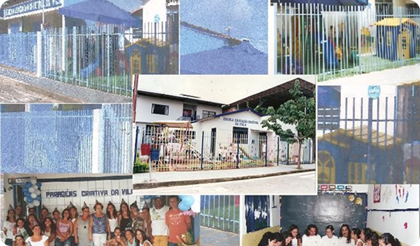 Primeira sede da escola, nas duas casas adaptadas onde funcionou até 2008